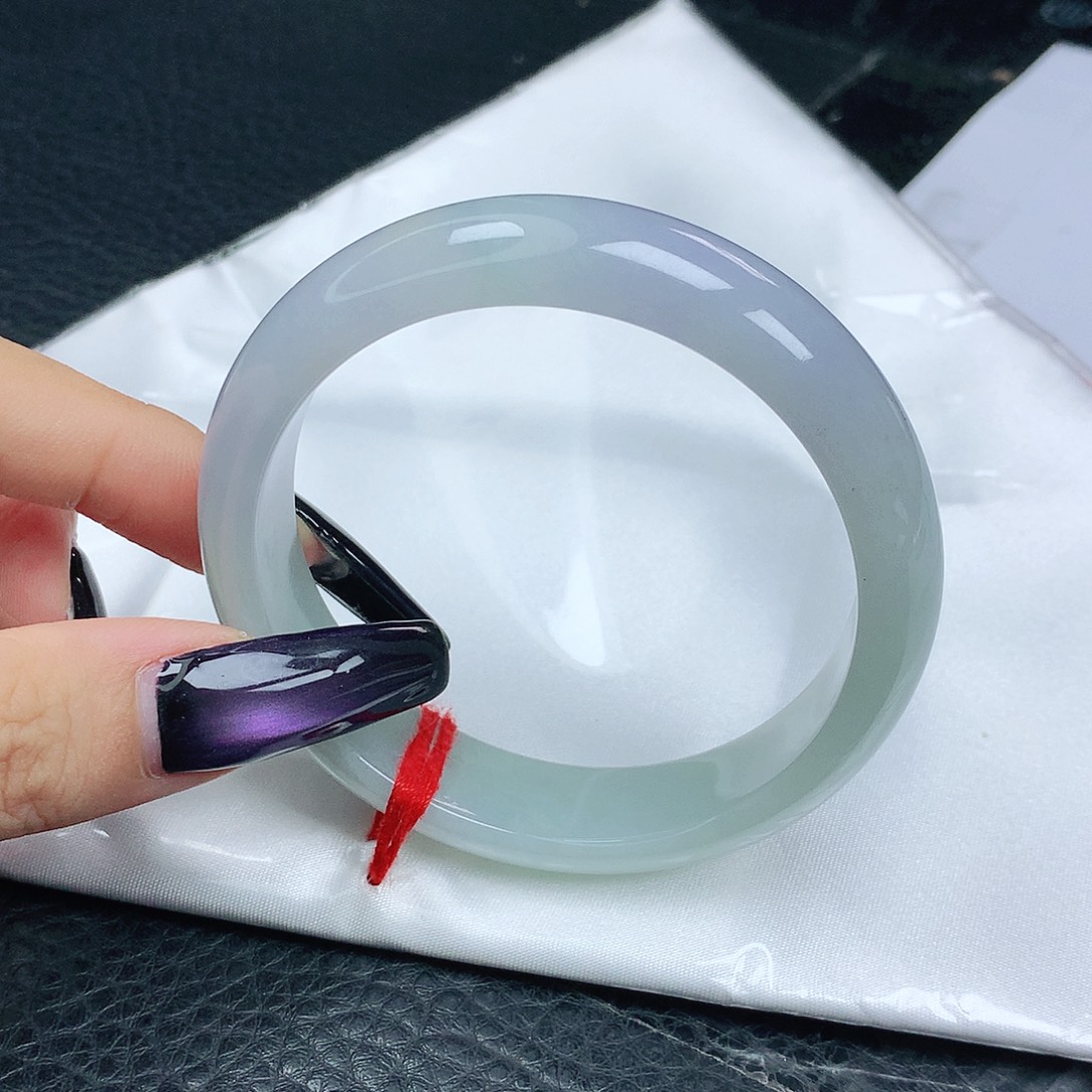 未镶嵌手镯翡翠翡翠56.5冰胶润春彩正圈