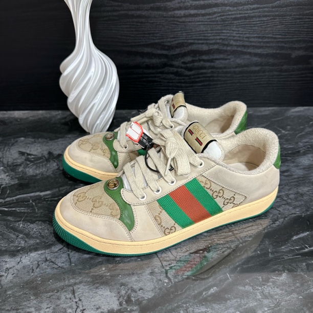 99新 GUCCI/古驰 41码/双G满印脏脏鞋板鞋
