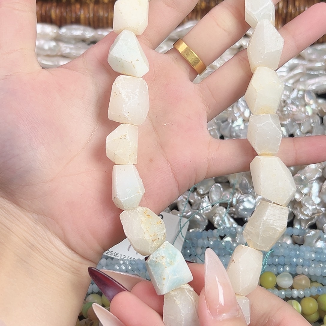 玛瑙/玉髓合金珠宝半成品a372 15m 天然天河石随行一条