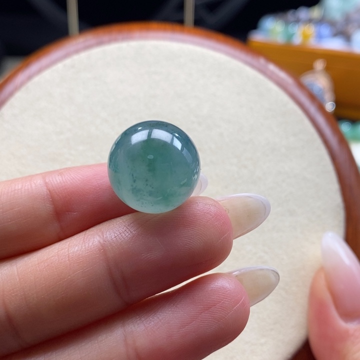 翡翠未镶嵌吊坠(不含链)翡翠冰飘花大珠卡17.4m