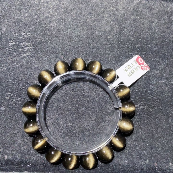 黑曜岩手串未镶嵌麦**_