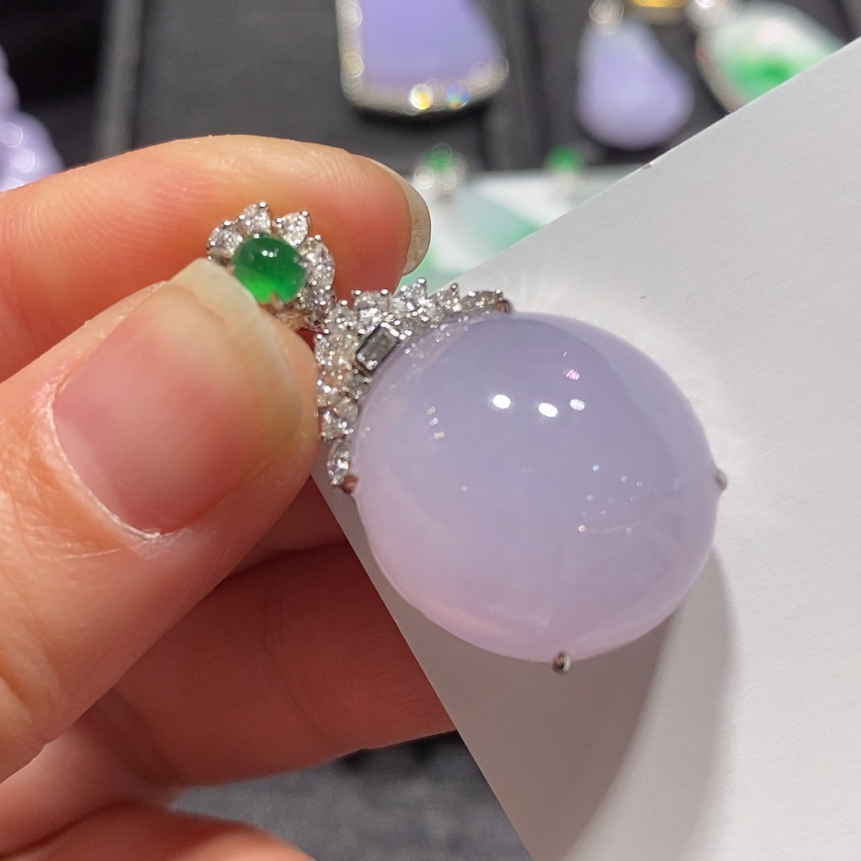 【闪购商品】翡翠颈饰18K金镶嵌吊坠