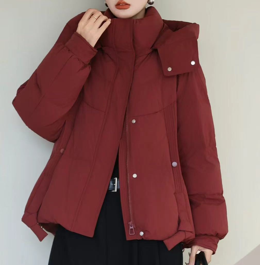 优质白鸭绒羽绒服女短款2025冬季新款宽松保暖