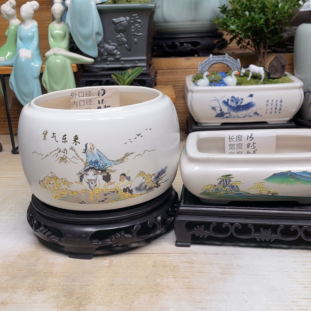 紫砂花盆陶瓷艺术花盆陶瓷