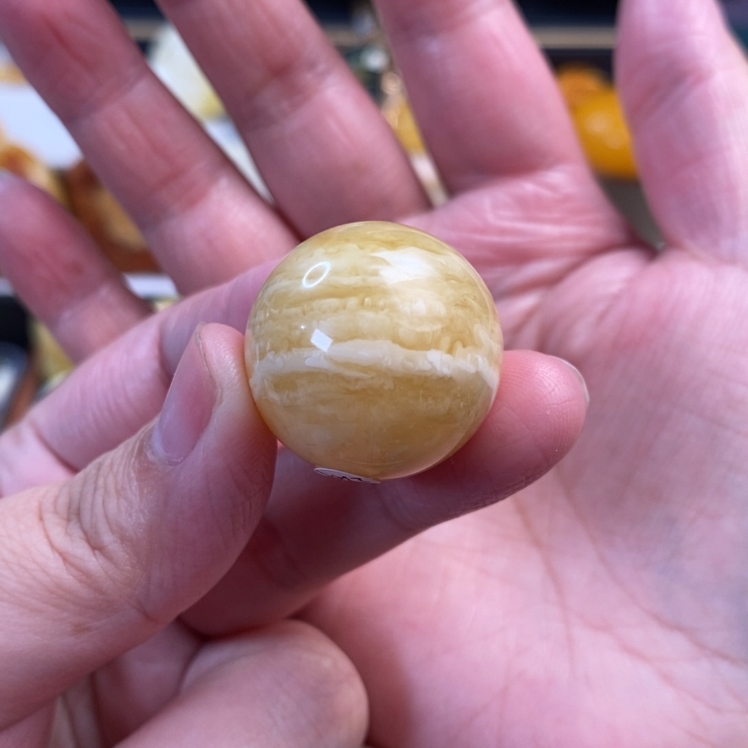 未镶嵌蜜蜡裸石极限虎皮纹圆珠24