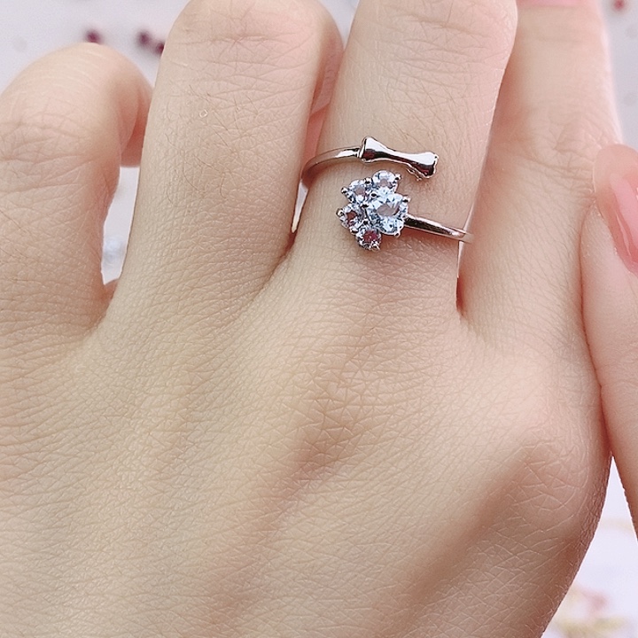 海蓝宝石戒圈银S925镶嵌