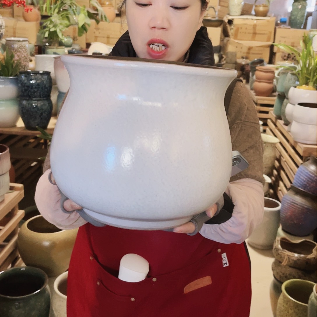 紫砂花盆高度22口径25