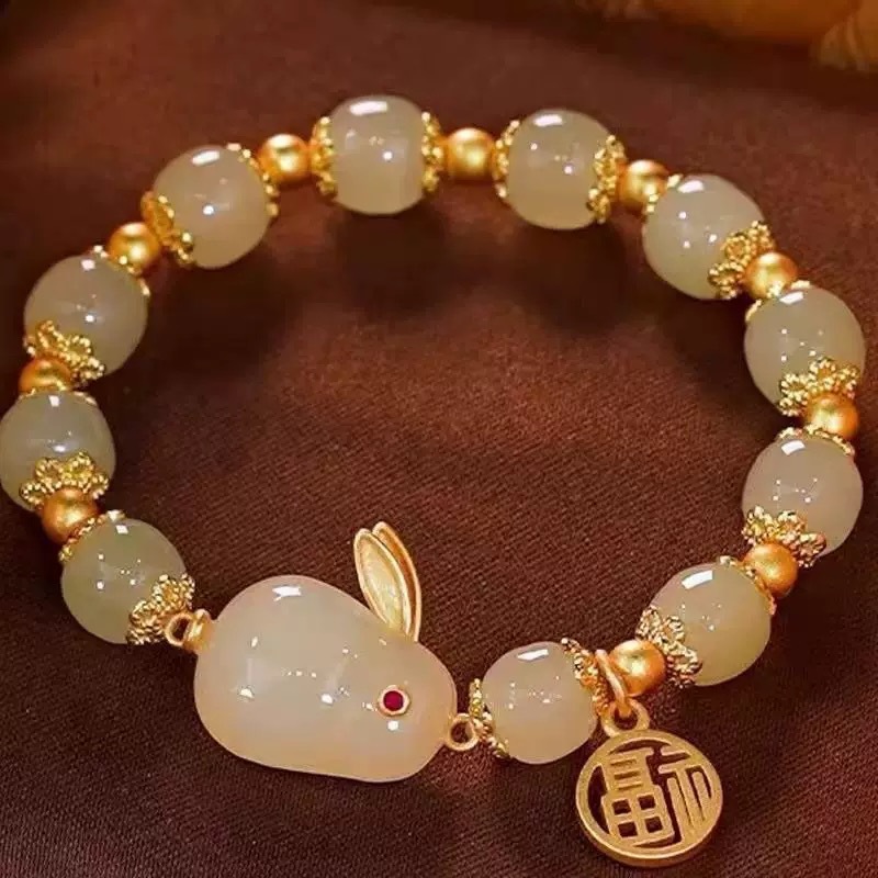 合金手链 玉兔手链幸运手链小众设计高颜值古风手串