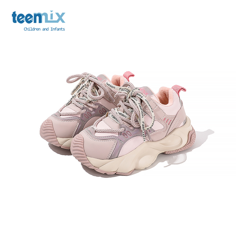 teenmix女童二棉鞋2025冬季新款男童老爹鞋加绒保暖儿童运动3201