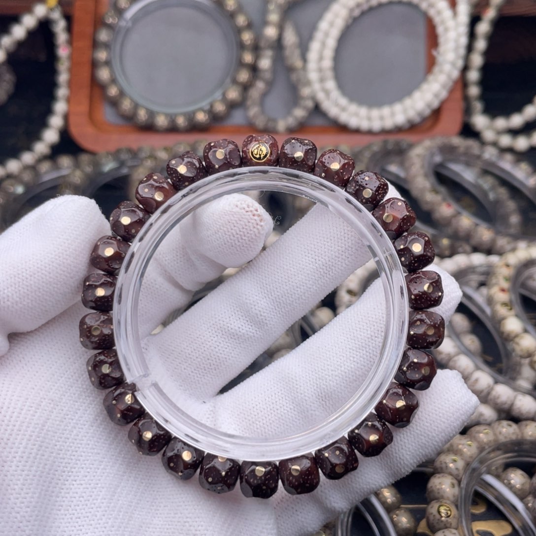 手串星月菩提原生态纯天然黑金星月