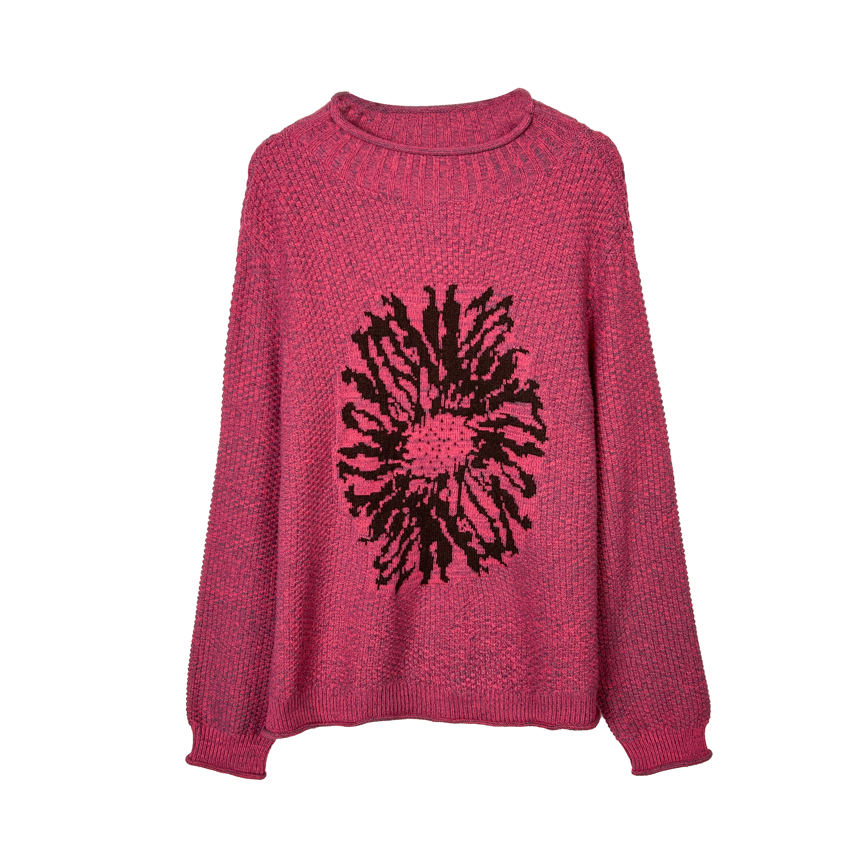 732【大牌女装】-粉色秋冬定制中高领休闲百搭宽松上衣