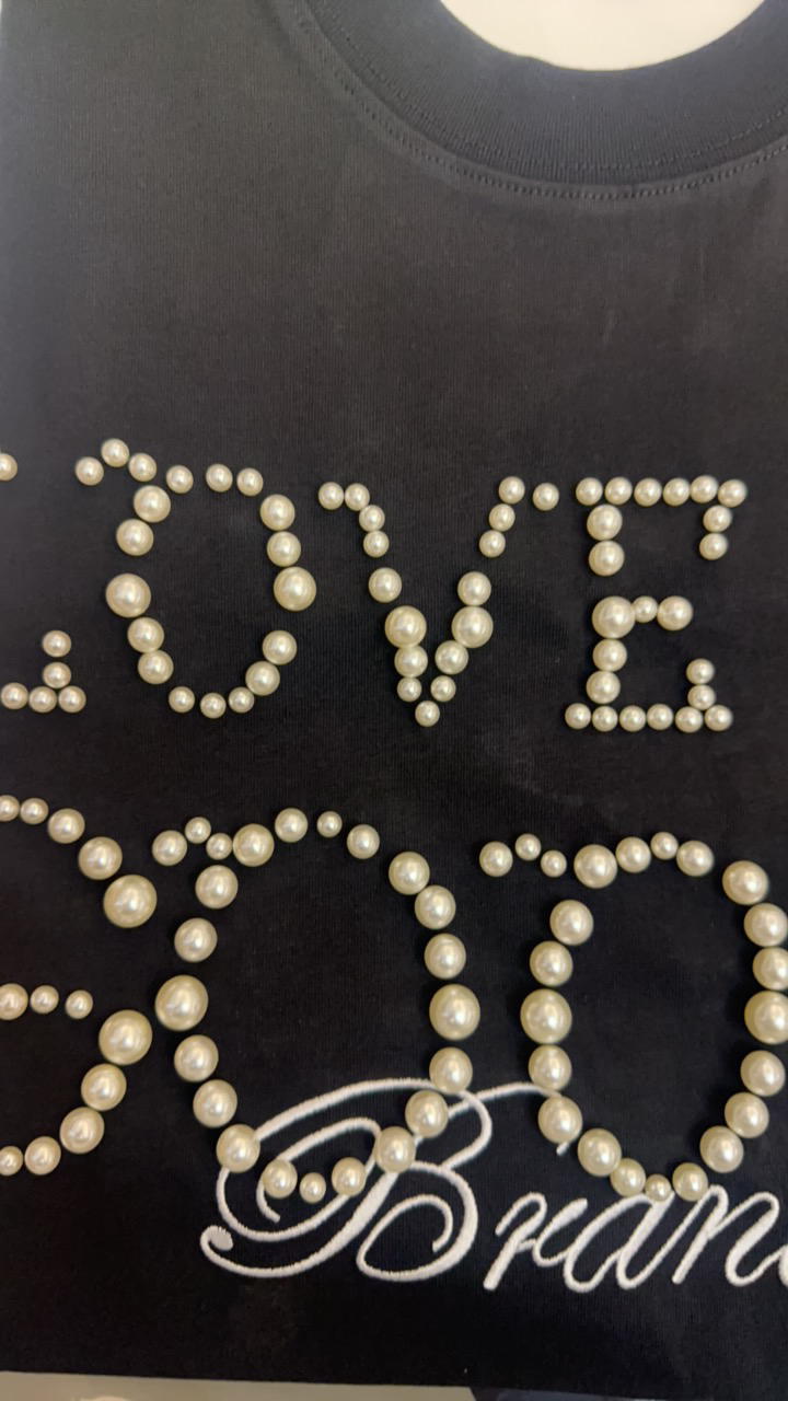 good珍珠刺绣下架短袖