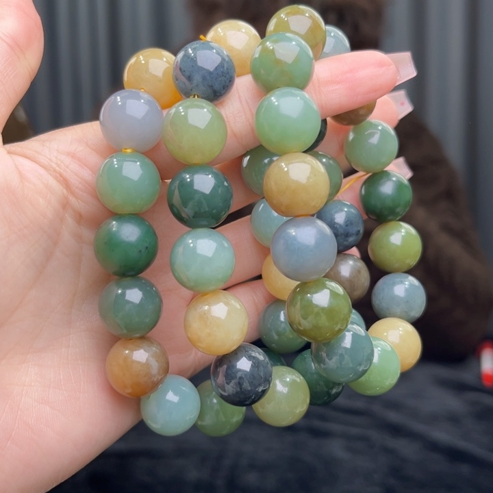 和田玉未镶嵌手链天然和田玉多宝14拍一发一圆珠