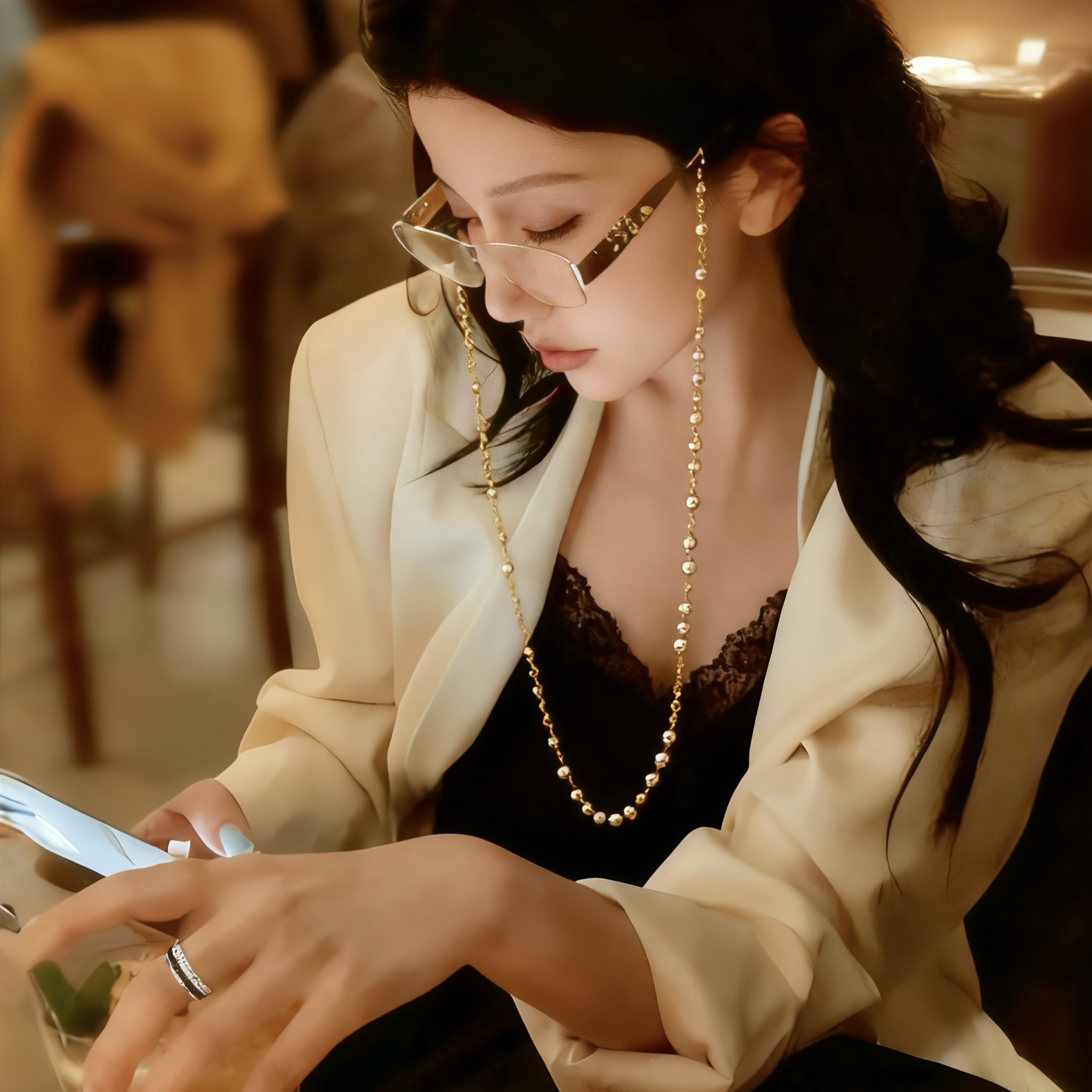 C可爱百搭潮流时尚眼镜链ing