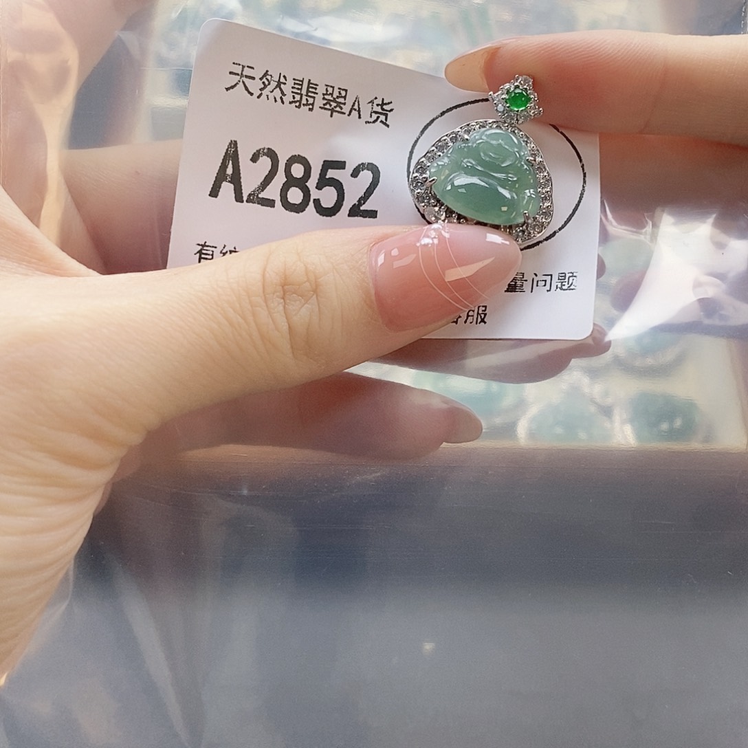 翡翠未镶嵌吊坠(赠链)