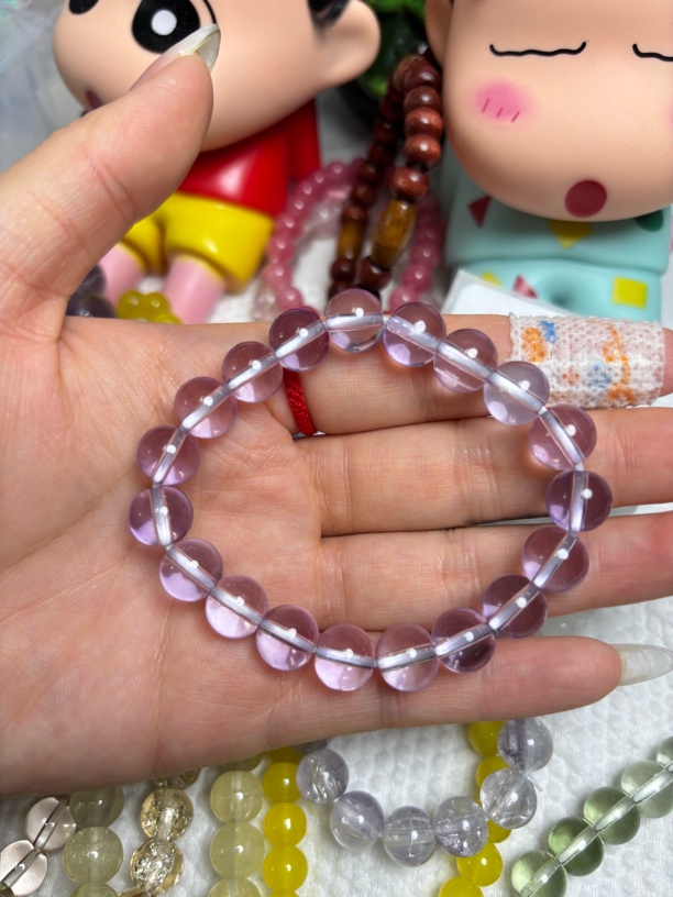 合成金属仿水晶手链 高冰透体女百搭紫水