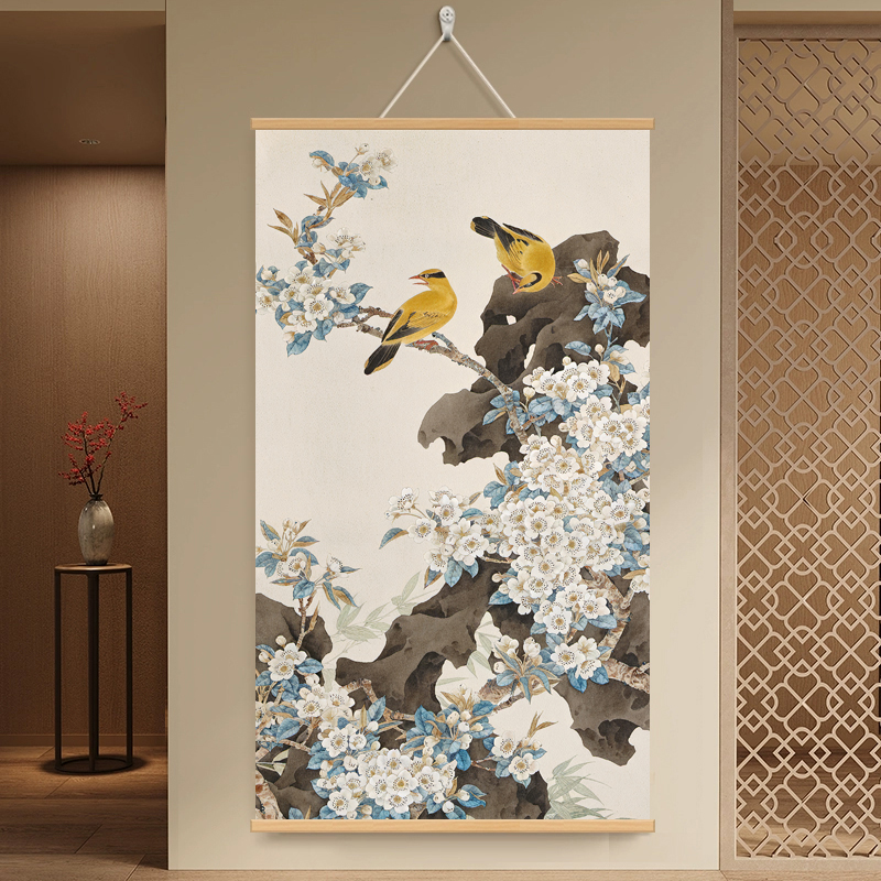 【70x120 高级书法绒布】硕果累累玄关挂画客厅挂画