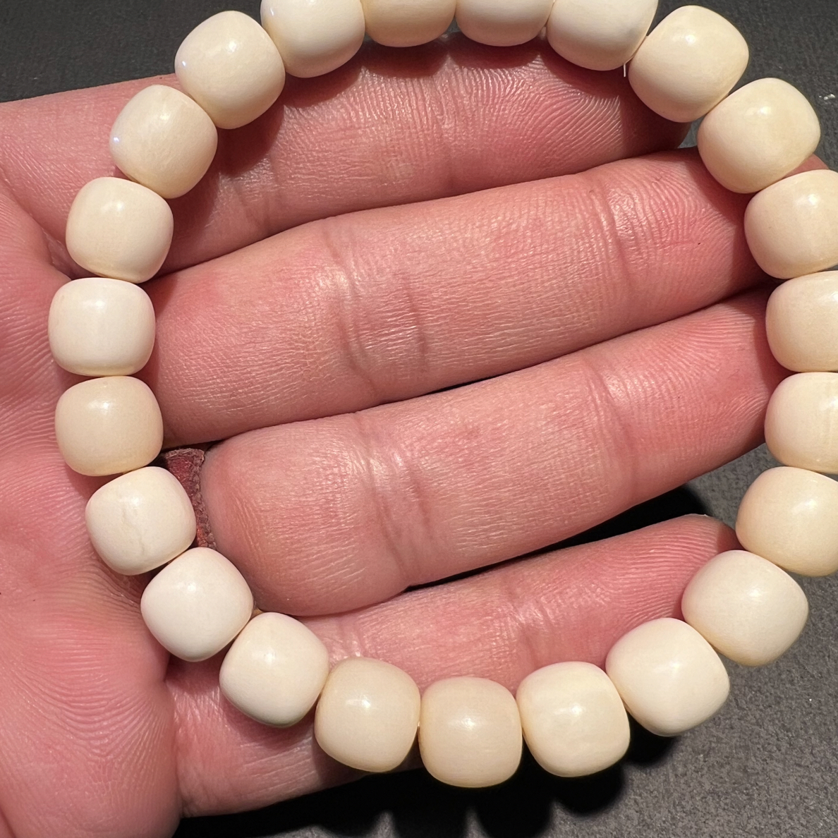 牦牛骨原脂原色精工归圆手串10✖️9毫米