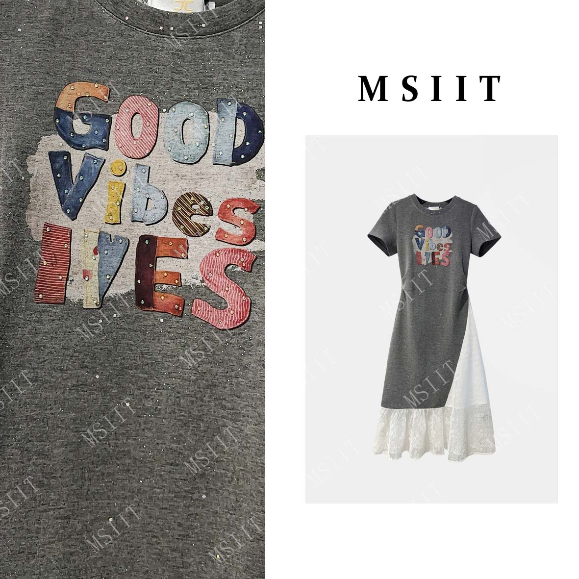 XX-夏日轻奢简约舒适感拼接重工刺绣显瘦气质连衣裙JT-A1025