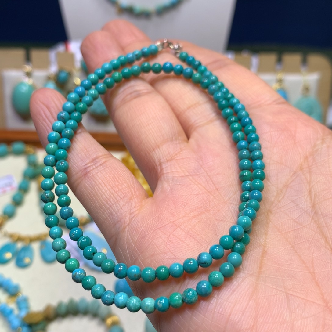 绿松石项链银S925镶嵌