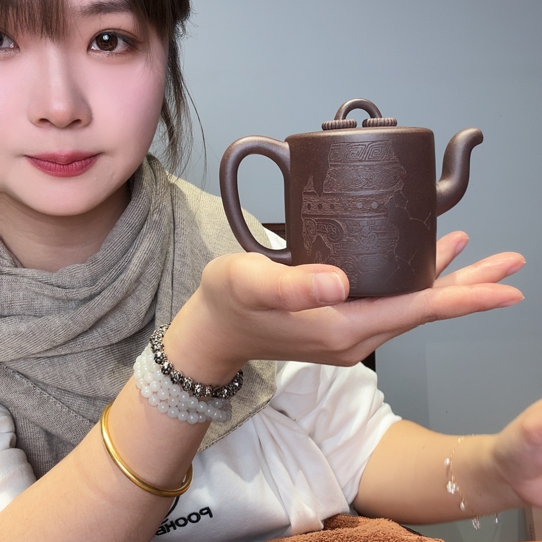 紫砂茶壶双圈壶紫泥200cc……