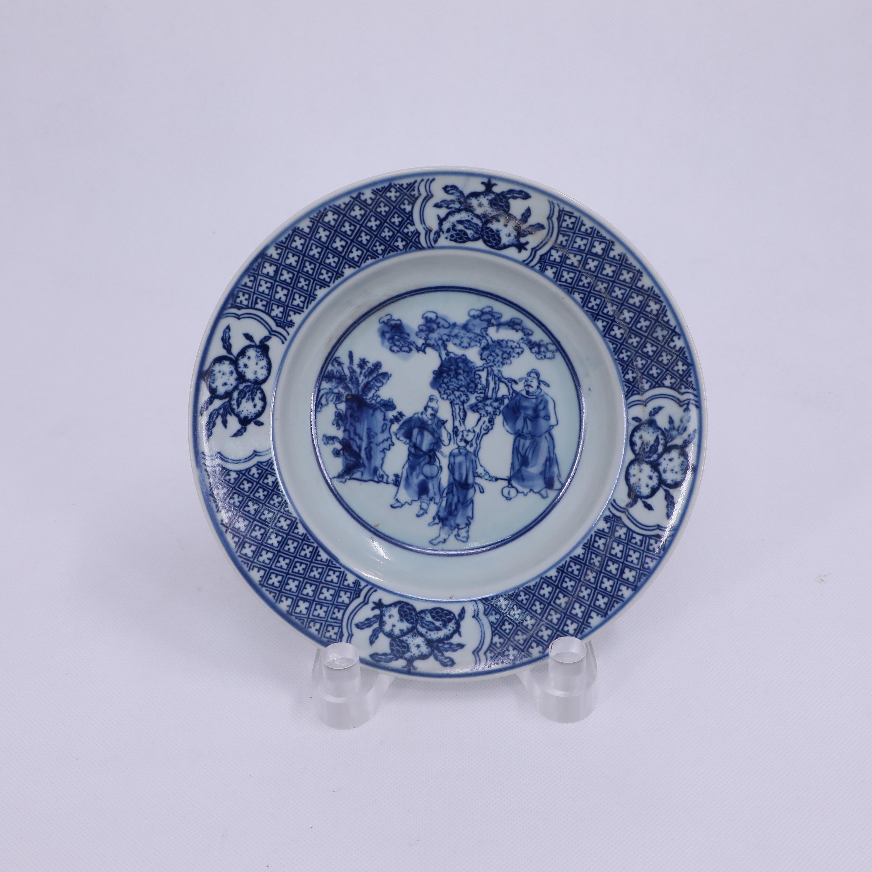 古陶瓷/青花人物故事纹盘LOT1009