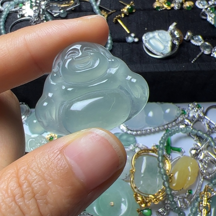 翡翠吊坠(不含链)未镶嵌燚*茶翡翠吊坠项链