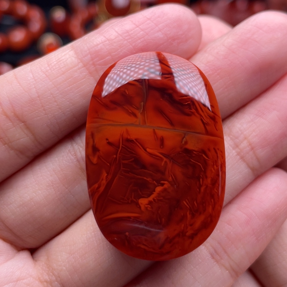 南红玛瑙未镶嵌珠宝奇石牌形吊坠