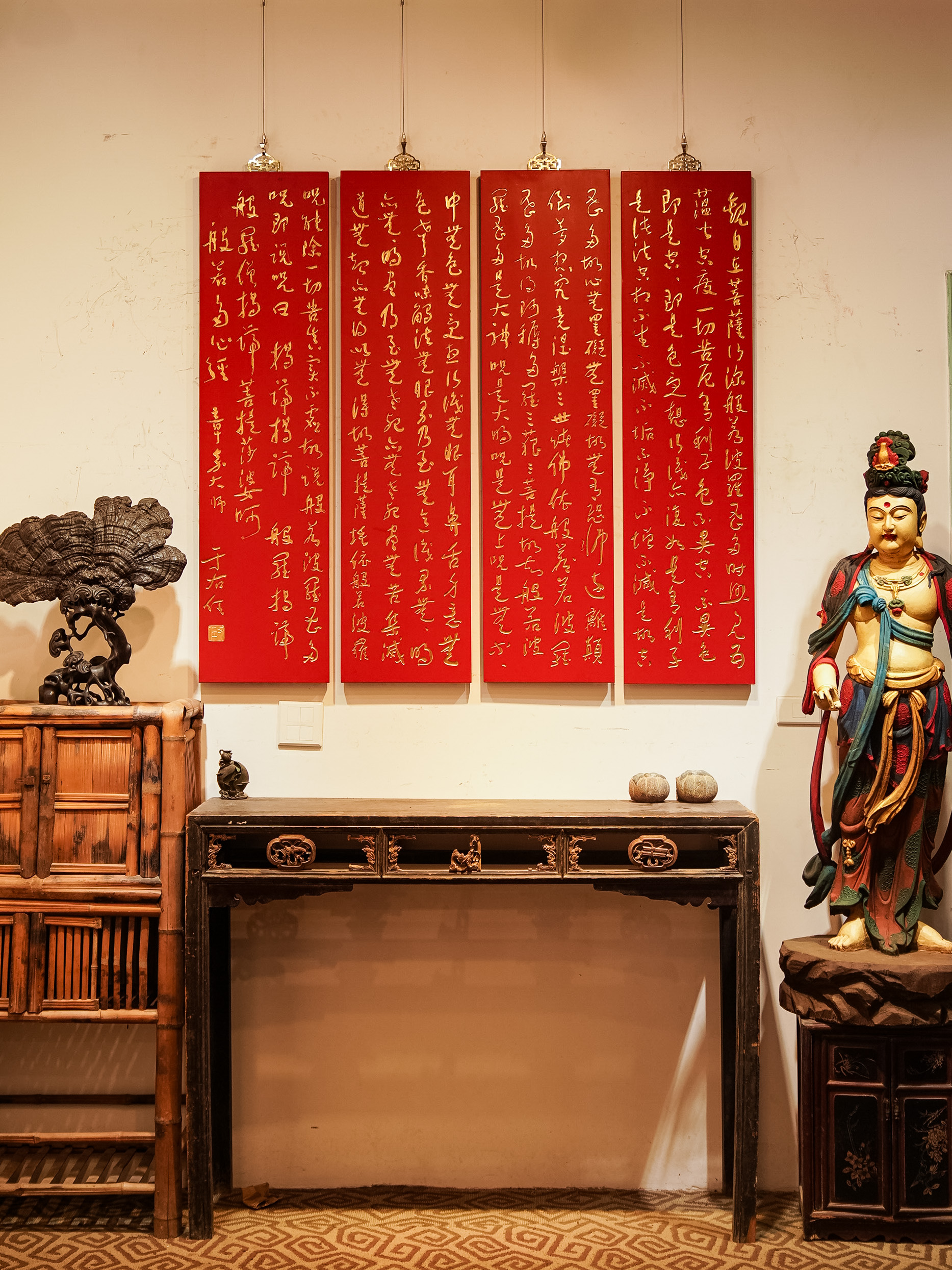 木雕心经挂屏场景装饰背景墙装饰寺庙牌匾匾额