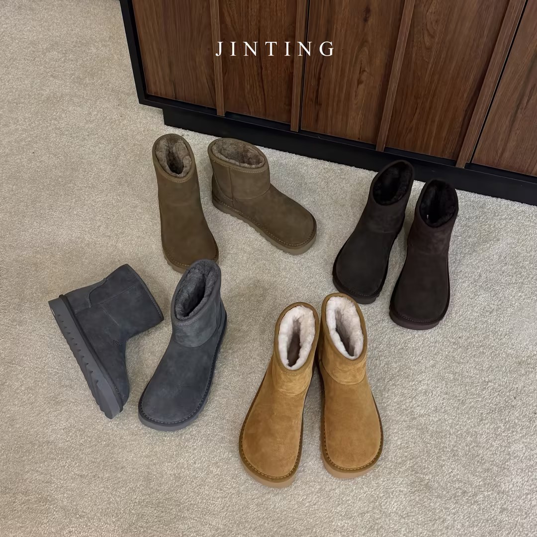 冬季新款韩系时尚气质百搭舒适保暖复古休闲平底雪地靴-MTD57819C