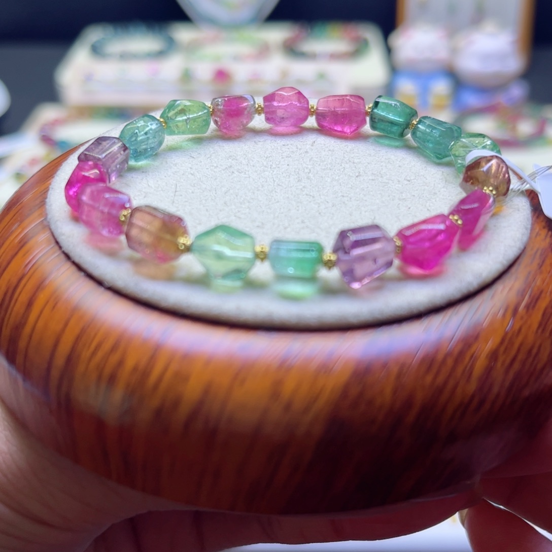 碧玺手链未镶嵌原石设计款