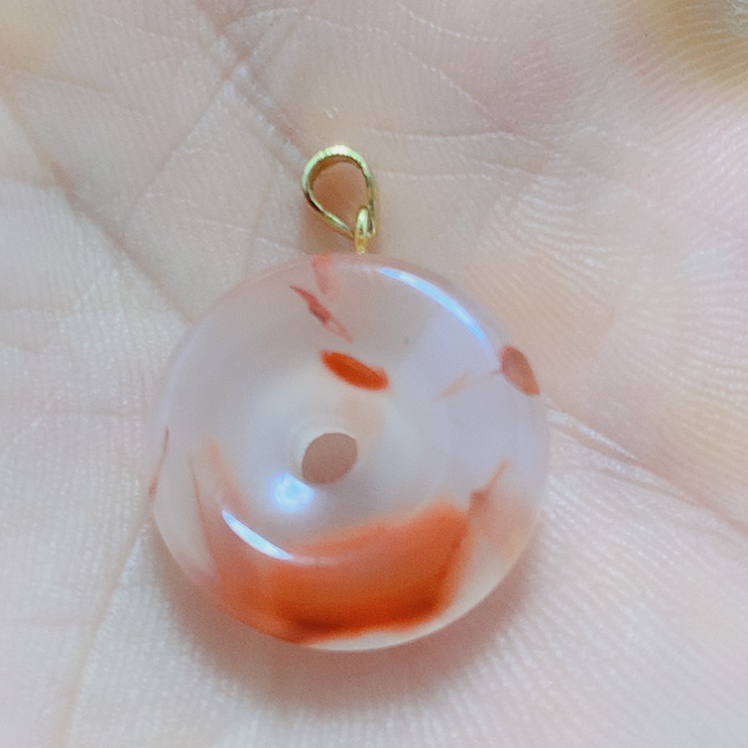 南红玛瑙银S925镶嵌吊坠(不含链)