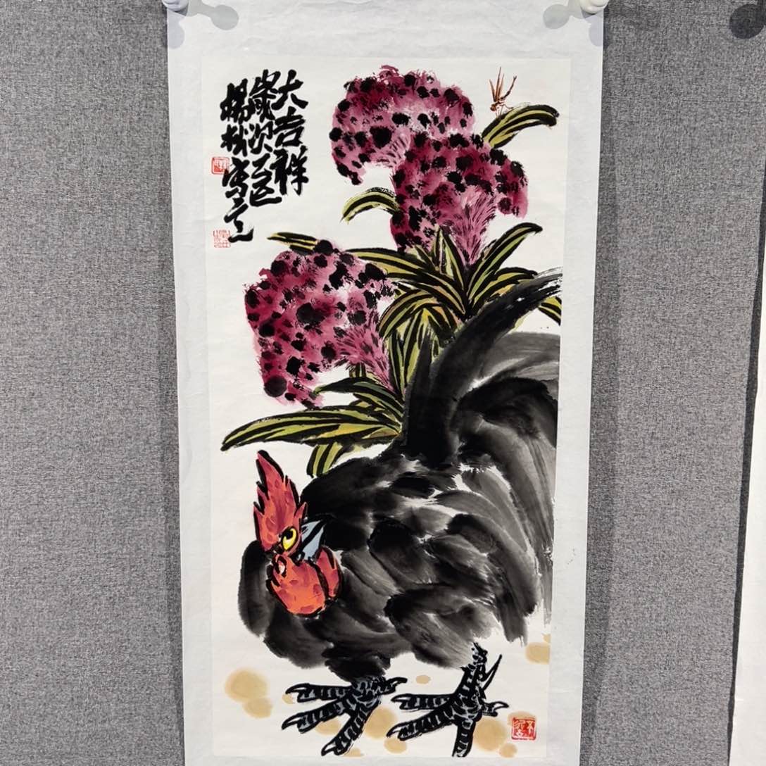 国画红袍画院手绘作品