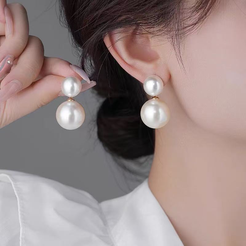 铜合金仿珍珠耳饰 a15欧比雅比【复古港风大耳环】女神耳钉48325