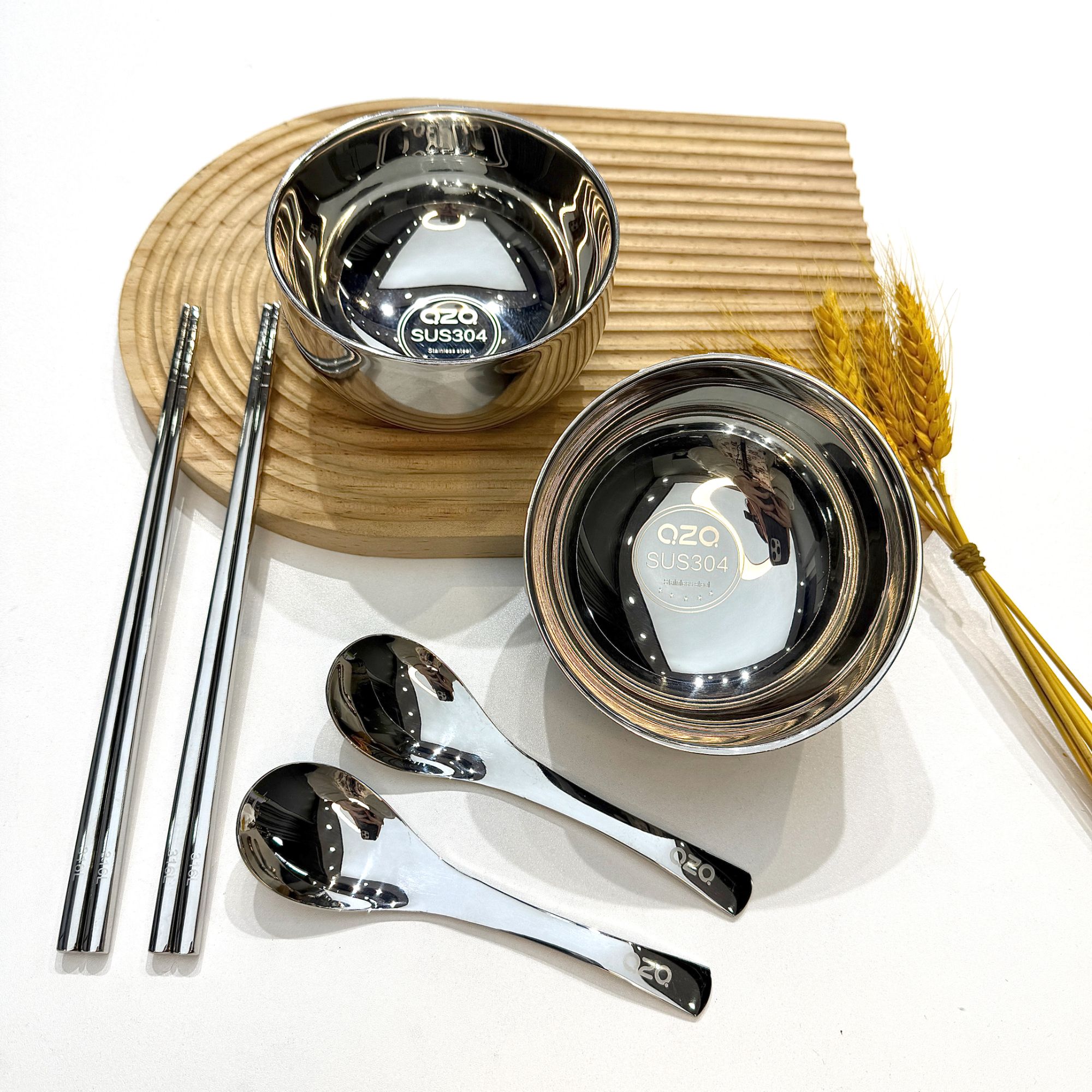 【六件套碗筷勺】餐具套装家用食堂双层防烫加厚容量大防摔耐用