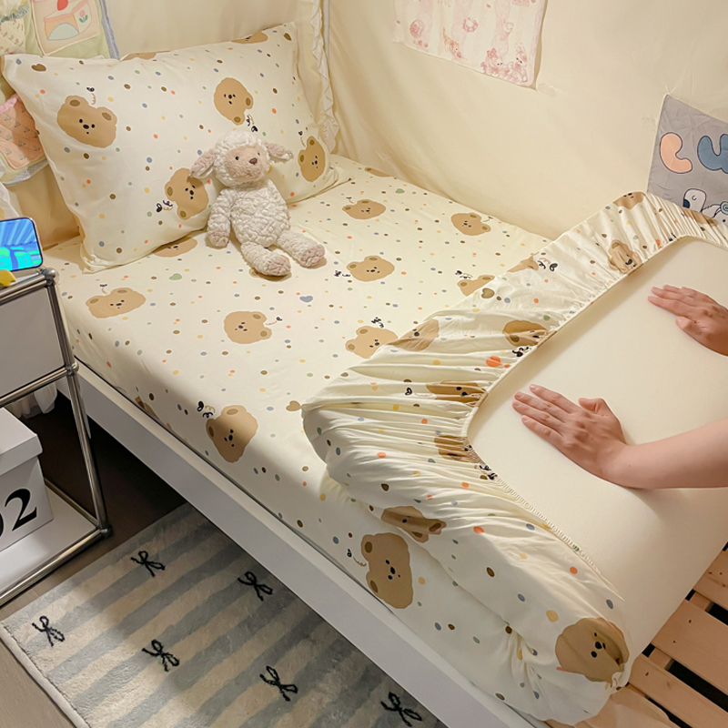 宿舍专用纯棉全棉床笠学生90x190寝室单人床单床罩薄床垫套褥子套