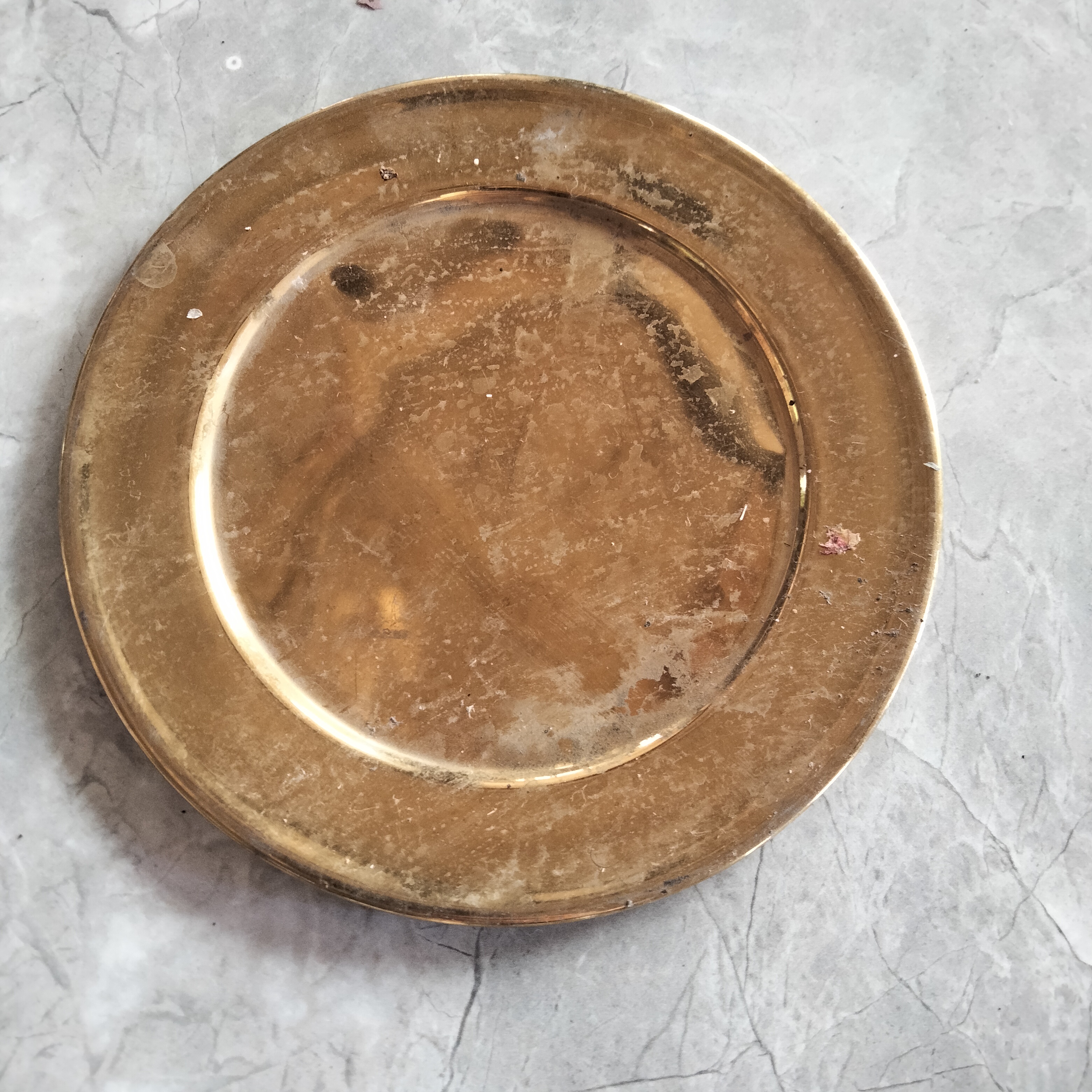 生活用品盘子下单11111家用圆形餐厅学生铜器铜盘子复古瑕疵