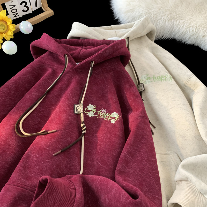 砂洗连帽卫衣男款秋冬青少年学院风重磅潮牌男孩子2025加绒加厚