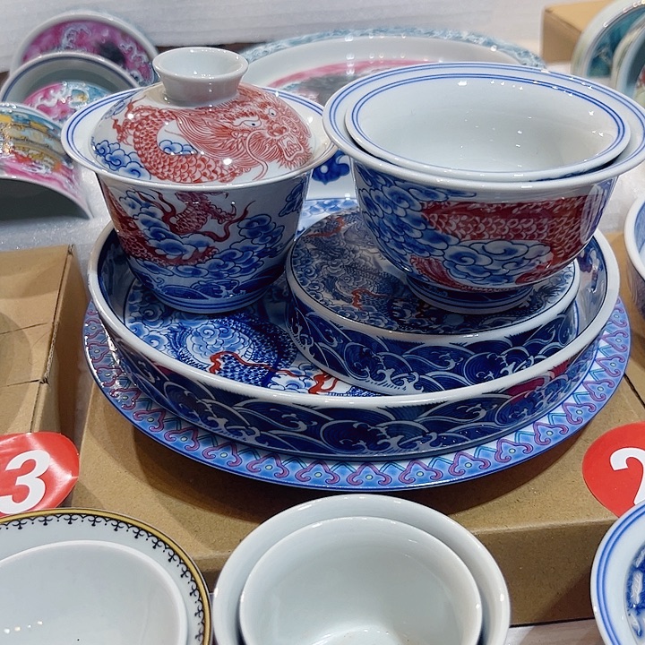 隔***王双龙戏珠盖碗壶承特价包邮