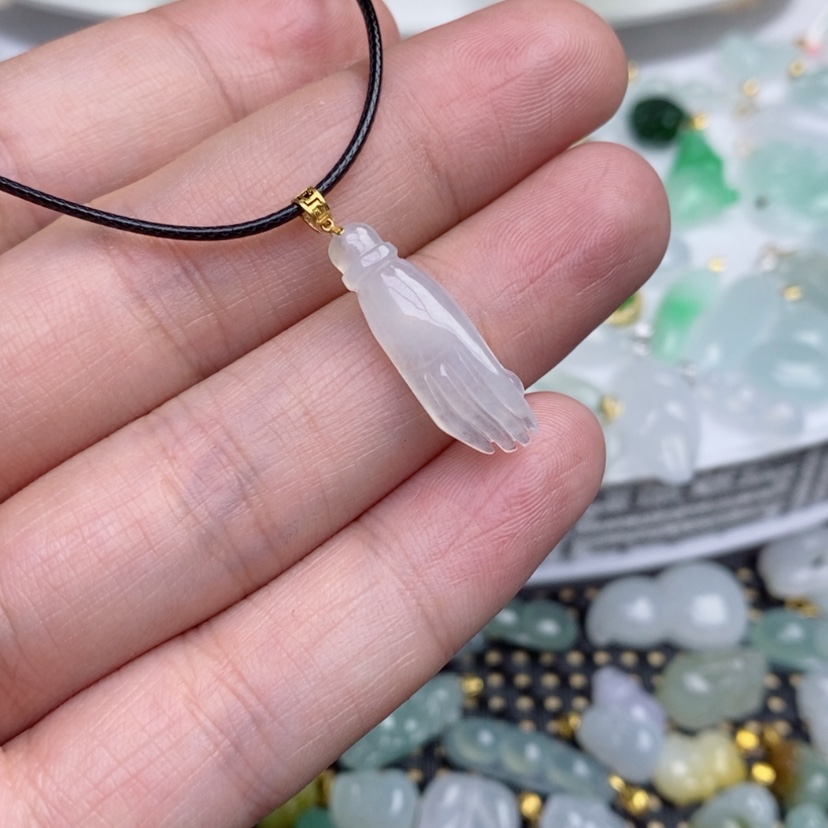 【闪购商品】翡翠18K金镶嵌吊坠(不含链)钱**✨佛手