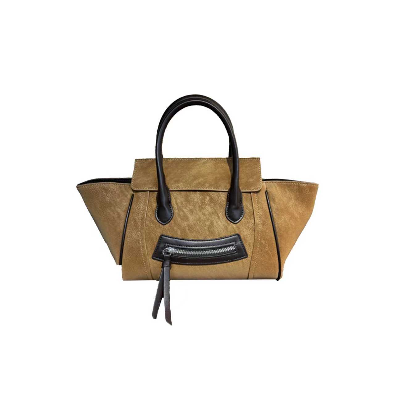 【李老板专属】时尚百搭手提大容量笑脸包2388#暖驼棕