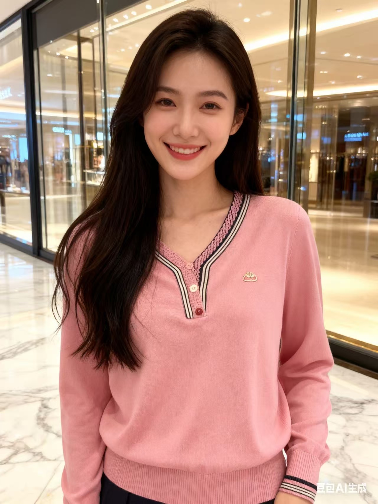 常规款V领纯色薄款中老年女装女士秋冬衫减龄长袖百搭宽松气质