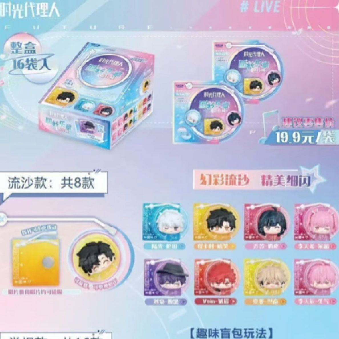 《时光代理人》动画回转乐章唱片机，萌粒盲盒