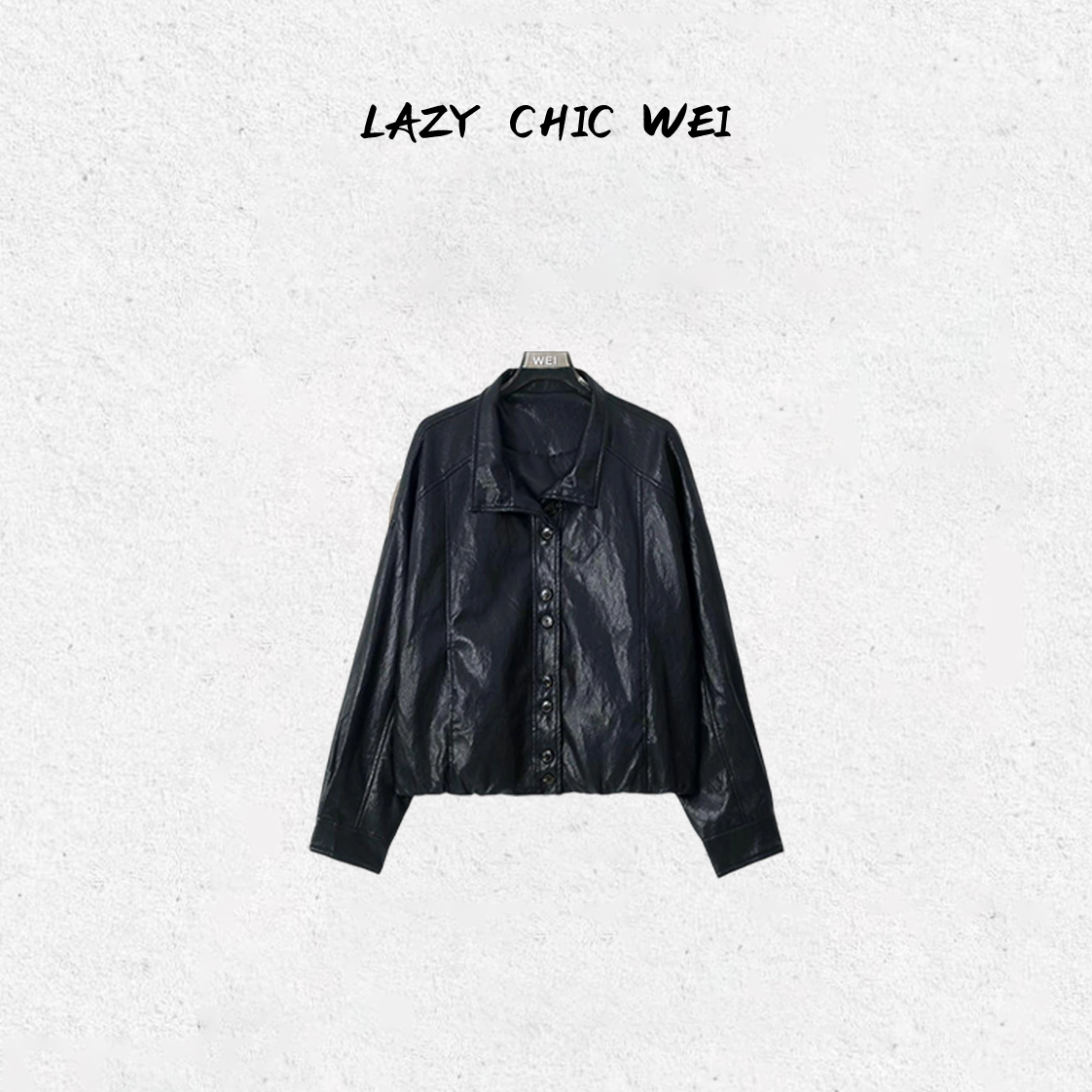 WEI “植鞣小象夹克”中古植鞣油腊感蛋白皮立领夹克25SSW1527