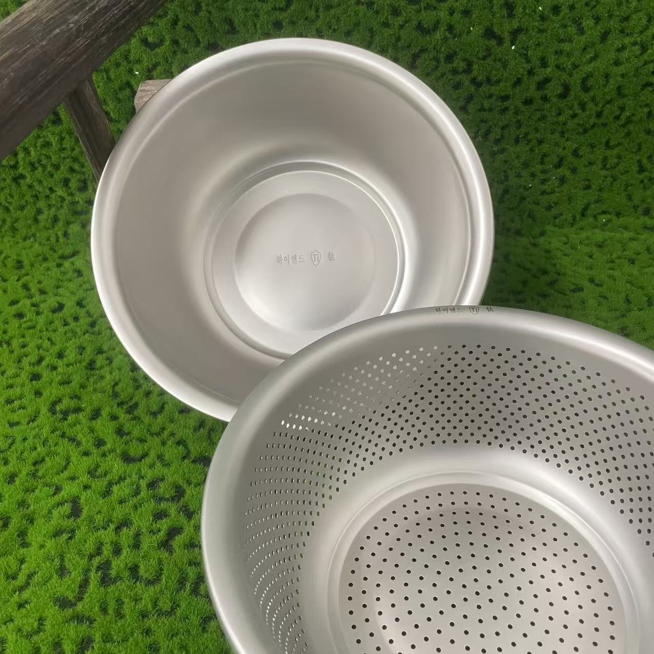 清货 钛 加厚沥水篮淘米洗菜篮两件套