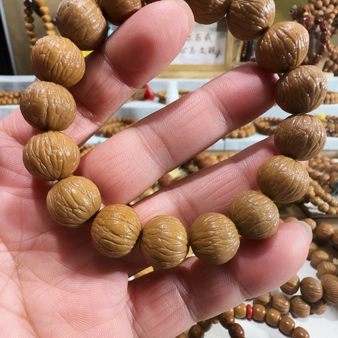 猴头核桃手串原皮原色猴头手串凤羽