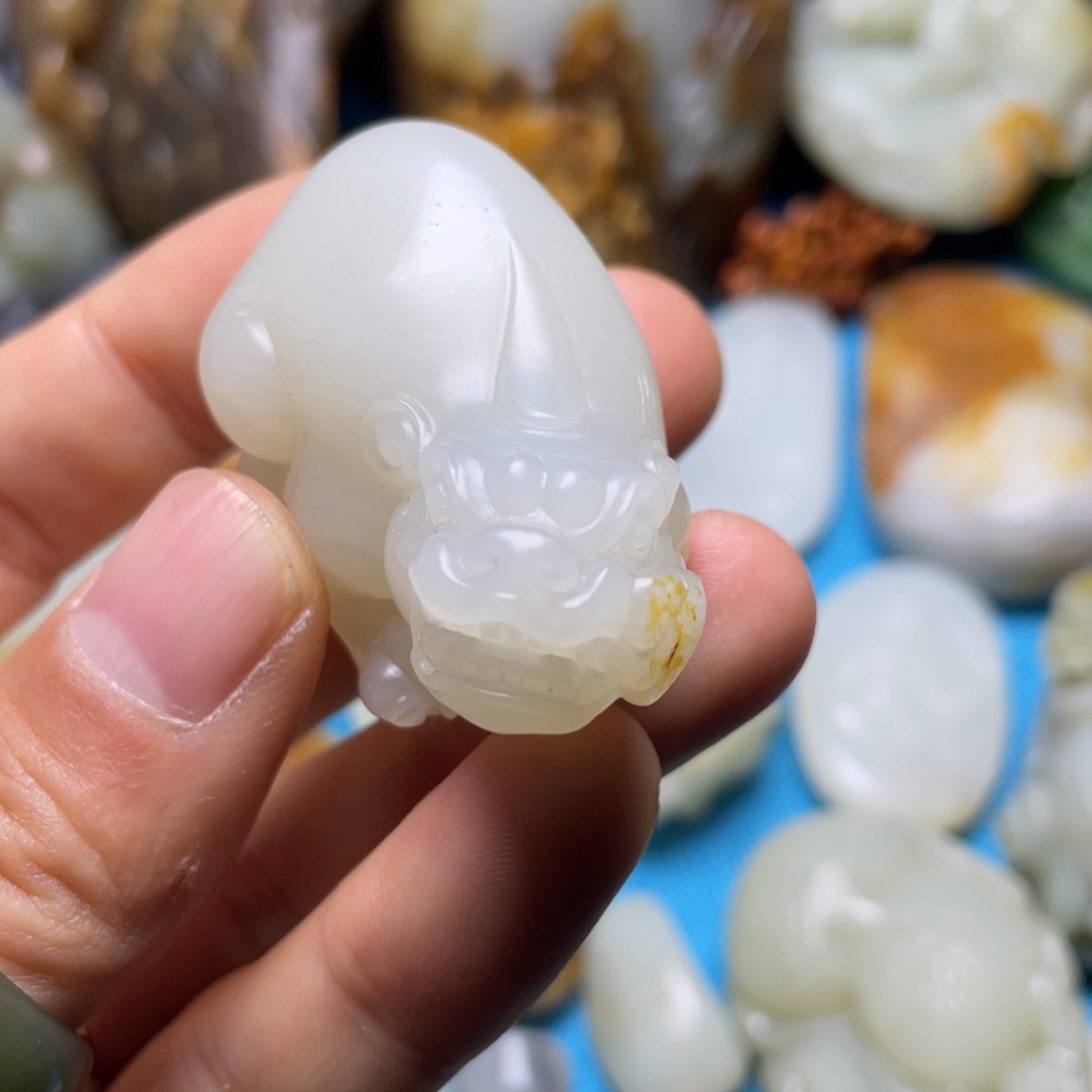 和田玉（白玉）貔貅未镶嵌喜*你