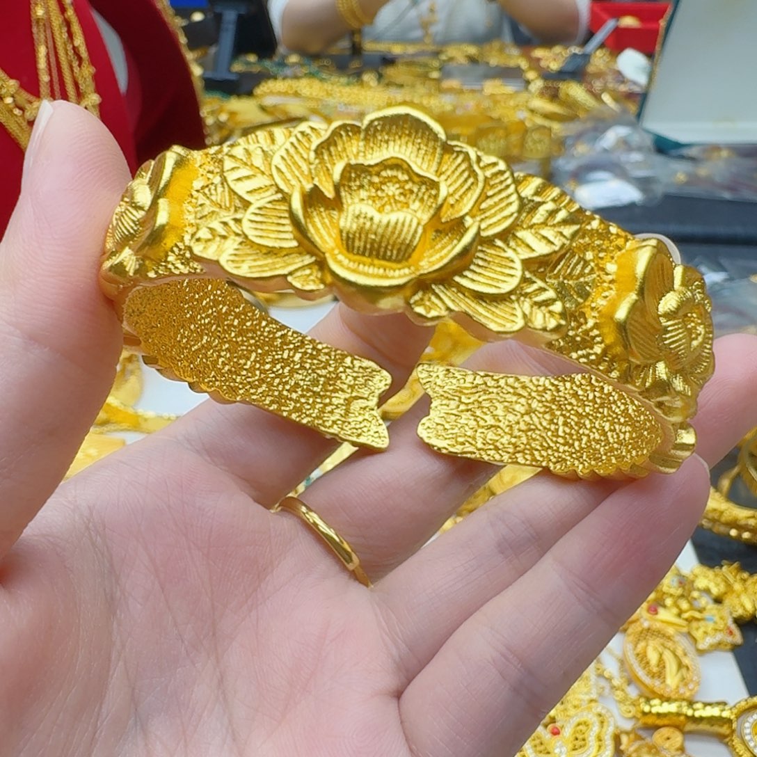 合金牡丹花手镯00000012