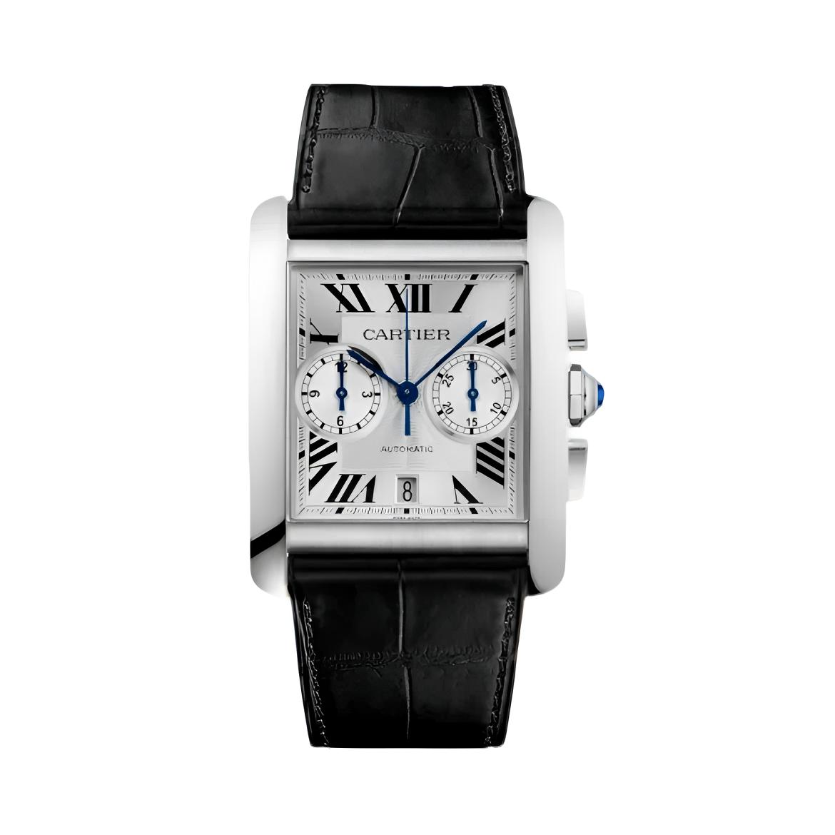 99新 Cartier/卡地亚 刘德华坦克mc/W5330007/双眼计时男款二手表