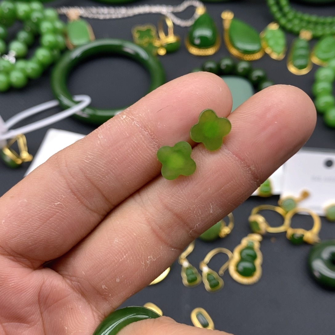 和田玉（碧玉）戒指银S925镶嵌